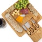 Platou servire aperitive, set 4 tacamuri inox, bambus, 33x33x4 cm Platou servire aperitive, set 4 tacamuri inox, bambus, 33x33x4 cm