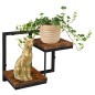 Suport de flori suspendat, 2 polite in stil rustic, stejar invechit, 28 x 32.5 cm Suport de flori suspendat, 2 polite in stil rustic, stejar invechit, 28 x 32.5 cm