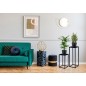 Stand metalic Piatto, depozitare plante si flori, tip coloana, inaltime 60 cm, stil minimalist, negru mat