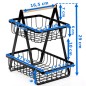 Cos depozitare fructe, 2 nivele, inaltime 29 cm, design modern, otel si maner lemn Cos depozitare fructe, 2 nivele, inaltime 29 cm, design modern, otel si maner lemn