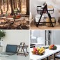 Cos depozitare fructe, 2 nivele, inaltime 29 cm, design modern, otel si maner lemn Cos depozitare fructe, 2 nivele, inaltime 29 cm, design modern, otel si maner lemn