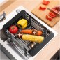 Cos scurgere fructe si legume, design telescopic 28-43 cm, otel si plastic Cos scurgere fructe si legume, design telescopic 28-43 cm, otel si plastic
