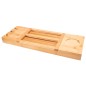 Raft din bambus pentru baie, glisant, lungime 50-85 cm, suporturi pahare, natur Raft din bambus pentru baie, glisant, lungime 50-85 cm, suporturi pahare, natur
