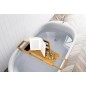 Raft din bambus pentru baie, glisant, lungime 50-85 cm, suporturi pahare, natur Raft din bambus pentru baie, glisant, lungime 50-85 cm, suporturi pahare, natur