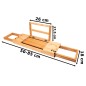Raft din bambus pentru baie, glisant, lungime 50-85 cm, suporturi pahare, natur Raft din bambus pentru baie, glisant, lungime 50-85 cm, suporturi pahare, natur