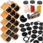 Raft condimente, set cu 18 borcanase, pozitionare verticala/orizontala, bambus, 19x10x45 cm Raft condimente, set cu 18 borcanase, pozitionare verticala/orizontala, bambus, 19x10x45 cm
