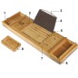 Raft pentru baie, HALIA, suport tableta, soclu lumanari, latime reglabila 75-111, bambus Raft pentru baie, HALIA, suport tableta, soclu lumanari, latime reglabila 75-111, bambus