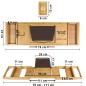 Raft pentru baie, HALIA, suport tableta, soclu lumanari, latime reglabila 75-111, bambus Raft pentru baie, HALIA, suport tableta, soclu lumanari, latime reglabila 75-111, bambus