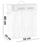 Cos de rufe din bambus, 2 compartimente, interior captusit, capacitate 100L, 60x52x32 cm, natural Cos de rufe din bambus, 2 compartimente, interior captusit, capacitate 100L, 60x52x32 cm, natural