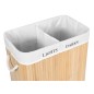 Cos de rufe din bambus, 2 compartimente, interior captusit, capacitate 100L, 60x52x32 cm, natural Cos de rufe din bambus, 2 compartimente, interior captusit, capacitate 100L, 60x52x32 cm, natural