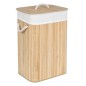 Cos de rufe cu capac, manere sustinere, inaltime 59 cm, 80 litri, interior textil, bambus natural Cos de rufe cu capac, manere sustinere, inaltime 59 cm, 80 litri, interior textil, bambus natural