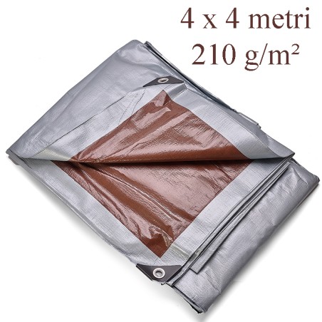 Prelata impermeabila 4x4 m, PE 210g/mp, utilizare universala, protectie UV+, rezistenta la inghet