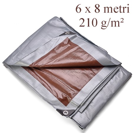 Prelata 6x8 m 210g/mp, impermeabila, protectie UV+, rezistenta la inghet, cu inele, multifunctionala