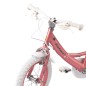 Bicicleta pentru copii, 14 inch, roti ajutatoare, scaun papusi, frane V-brake, aparatoare lant, unicorn roz