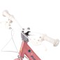 Bicicleta pentru copii, 14 inch, roti ajutatoare, scaun papusi, frane V-brake, aparatoare lant, unicorn roz