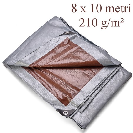 Prelata 8x10 m, polietilena 210g/mp, impermeabila, protectie UV+, cu inele otel, rezistenta la inghet