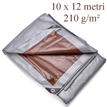 Prelata impermeabila 10x12 m, rezistenta la inghet, UV+, 210g/mp, inele metalice
