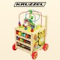 Premergator din lemn, cub educativ multifunctional, inaltime reglabila, 33x34x45,5-48 cm