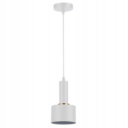 Lampa suspendata LED, maxim 60W, soclu E27, otel si aluminiu, alb