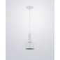 Lampa suspendata LED, maxim 60W, soclu E27, otel si aluminiu, alb