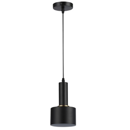 Lampa suspendata, LED 60W, E27, corp otel si aluminiu, design elegant, negru
