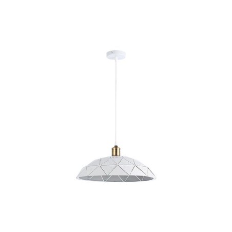 Lustra tip pendul, model Dalia, stil vintage, protectie IP20, E27, abajur 38.5 cm, alb