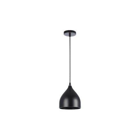 Lustra Como, suspendata, design minimalist, 60W, soclu E27, metal, 17x17x120 cm, otel, negru