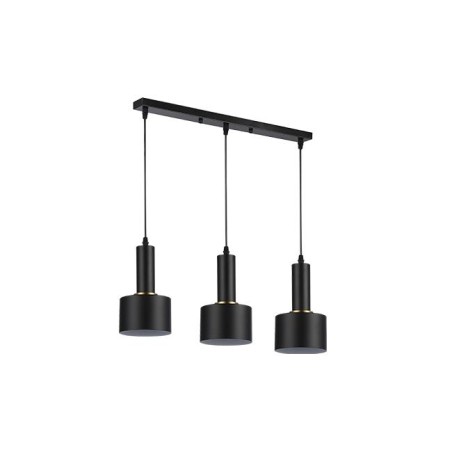 Lampa suspendata moderna, 3 LED-uri E27, IP20, otel si aluminiu, negru