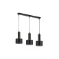 Lampa suspendata moderna, 3 LED-uri E27, IP20, otel si aluminiu, negru