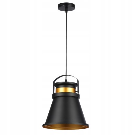 Lampa suspendata LED, stil industrial, IP20, 60W, lungime cablu 1 m, negru auriu
