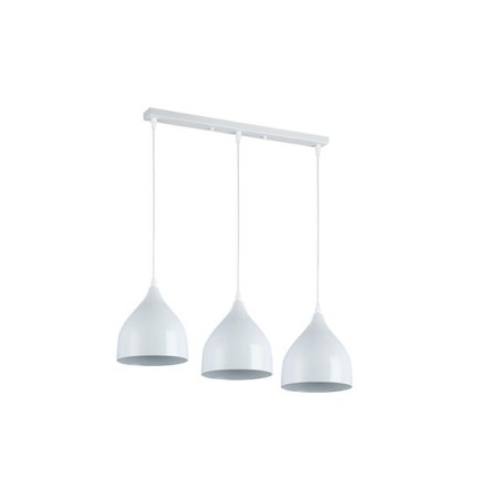 Lustra tip pendul, Como, soclu E27, 3 x 60W, PVC si otel, alb