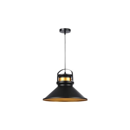 Lustra LED suspendata, 60W E27, factor protectie IP20, stil industrial, negru auriu