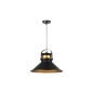 Lustra LED suspendata, 60W E27, factor protectie IP20, stil industrial, negru auriu Lustra LED suspendata, 60W E27, factor protectie IP20, stil industrial, negru auriu