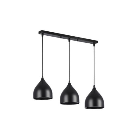 Lustra tip pendul pentru living sau bucatarie, 3 x 60W, E27, cablu 1 m, otel, negru