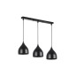 Lustra tip pendul pentru living sau bucatarie, 3 x 60W, E27, cablu 1 m, otel, negru Lustra tip pendul pentru living sau bucatarie, 3 x 60W, E27, cablu 1 m, otel, negru