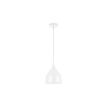 Lustra suspendata pentru interior, alba, baza 10 x 2 cm, putere bec 60W, cablu PVC 1 m, otel