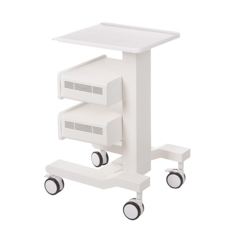 Dulap cosmetic mobil, 2 compartimente depozitare, usi magnetice, 70x36.5x48 cm, metal/plastic, alb
