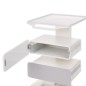 Dulap cosmetic mobil, 2 compartimente depozitare, usi magnetice, 70x36.5x48 cm, metal/plastic, alb Dulap cosmetic mobil, 2 compartimente depozitare, usi magnetice, 70x36.5x48 cm, metal/plastic, alb