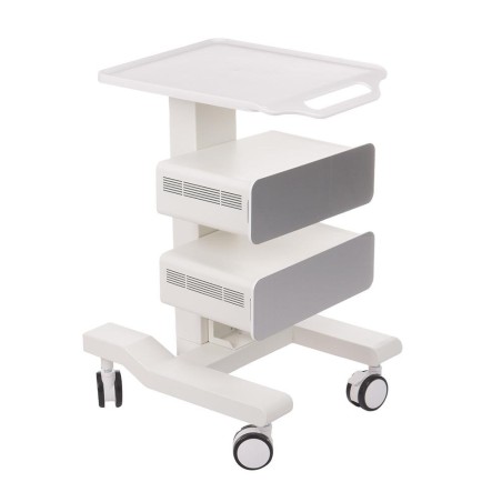 Dulap cosmetic mobil, 2 compartimente depozitare, usi magnetice, 70x36.5x48 cm, metal/plastic, alb