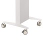 Carucior pentru salon de infrumusetare, roti cu blocare, maner, 2 rafturi, 83x36.5x48 cm, metal/plastic, alb