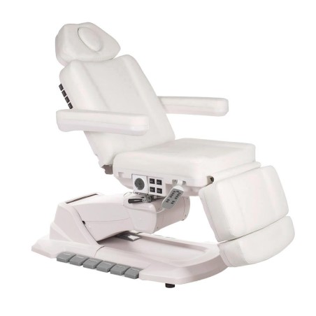 Fotoliu cosmetic electric cu incalzire, telecomanda, reglare inaltime, spatar, suport picioare, latime totala 84 cm, piele eco