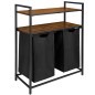 Raft baie, 2 cosuri rufe, 2 spatii depozitare, structura otel, capacitate 80 litri, inaltime totala 91,5 cm