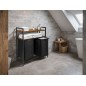Raft baie, 2 cosuri rufe, 2 spatii depozitare, structura otel, capacitate 80 litri, inaltime totala 91,5 cm
