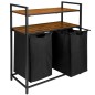 Raft baie, 2 cosuri rufe, 2 spatii depozitare, structura otel, capacitate 80 litri, inaltime totala 91,5 cm