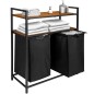 Raft baie, 2 cosuri rufe, 2 spatii depozitare, structura otel, capacitate 80 litri, inaltime totala 91,5 cm