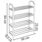 Raft incaltaminte, 4 niveluri, 8 perechi pantofi, otel si plastic, 64x50x18,5 cm Raft incaltaminte, 4 niveluri, 8 perechi pantofi, otel si plastic, 64x50x18,5 cm