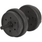 Set 2 gantere cauciucate reglabile 8kg, maner antialunecare, negru Set 2 gantere cauciucate reglabile 8kg, maner antialunecare, negru