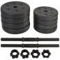 Set 2 gantere cauciucate reglabile 8kg, maner antialunecare, negru Set 2 gantere cauciucate reglabile 8kg, maner antialunecare, negru