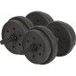 Set 2 gantere cauciucate reglabile 8kg, maner antialunecare, negru Set 2 gantere cauciucate reglabile 8kg, maner antialunecare, negru