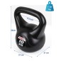 Kettlebell cauciucat Enero Fit 10kg , maner ergonomic, negru Kettlebell cauciucat Enero Fit 10kg , maner ergonomic, negru